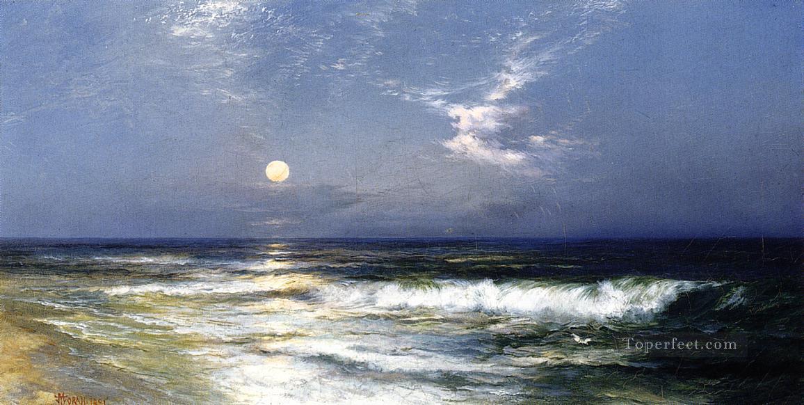 Thomas Moran Moonlight Seascape Oil Paintings